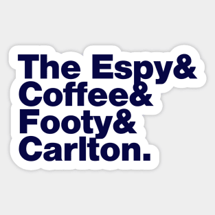 Melbourne (Carlton Draught navy print) Sticker